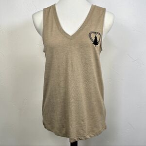 tentree Tan V-Neck Tank Top Sz S Minimalist Sustainable Basic Neutral Summer